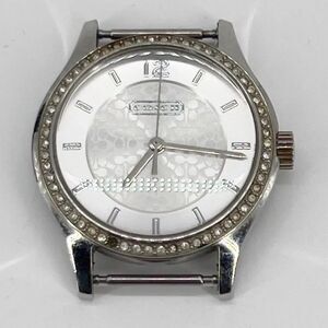 Coach Women’s Watch Silver Tone Crystal Bezel Signature C Dial